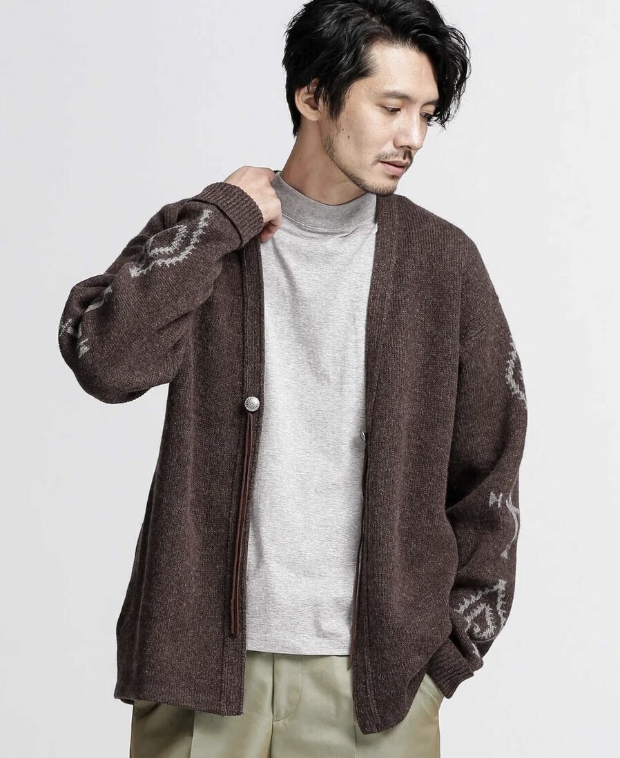 nano・universe PENDLETON/別注 ジャガードニットカーデ