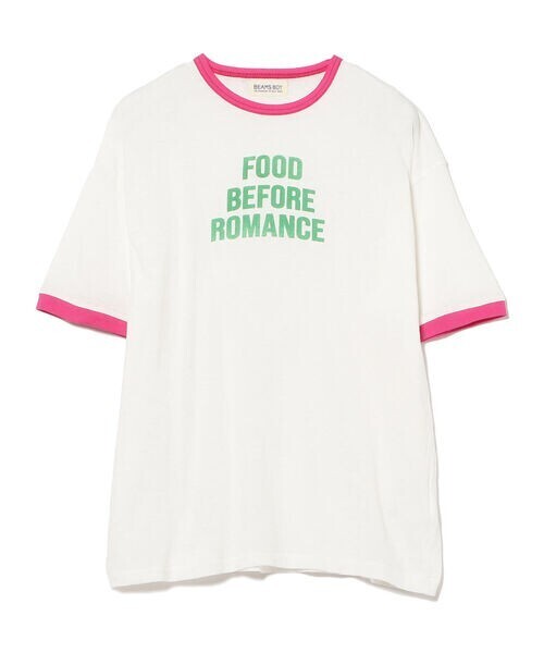 BEAMS BOY ボーイ プリント リンガー ショートスリーブ Tシャツ