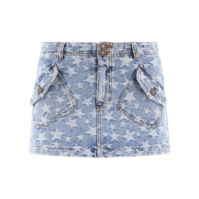 ERL Star Print Denim Mini スカート
