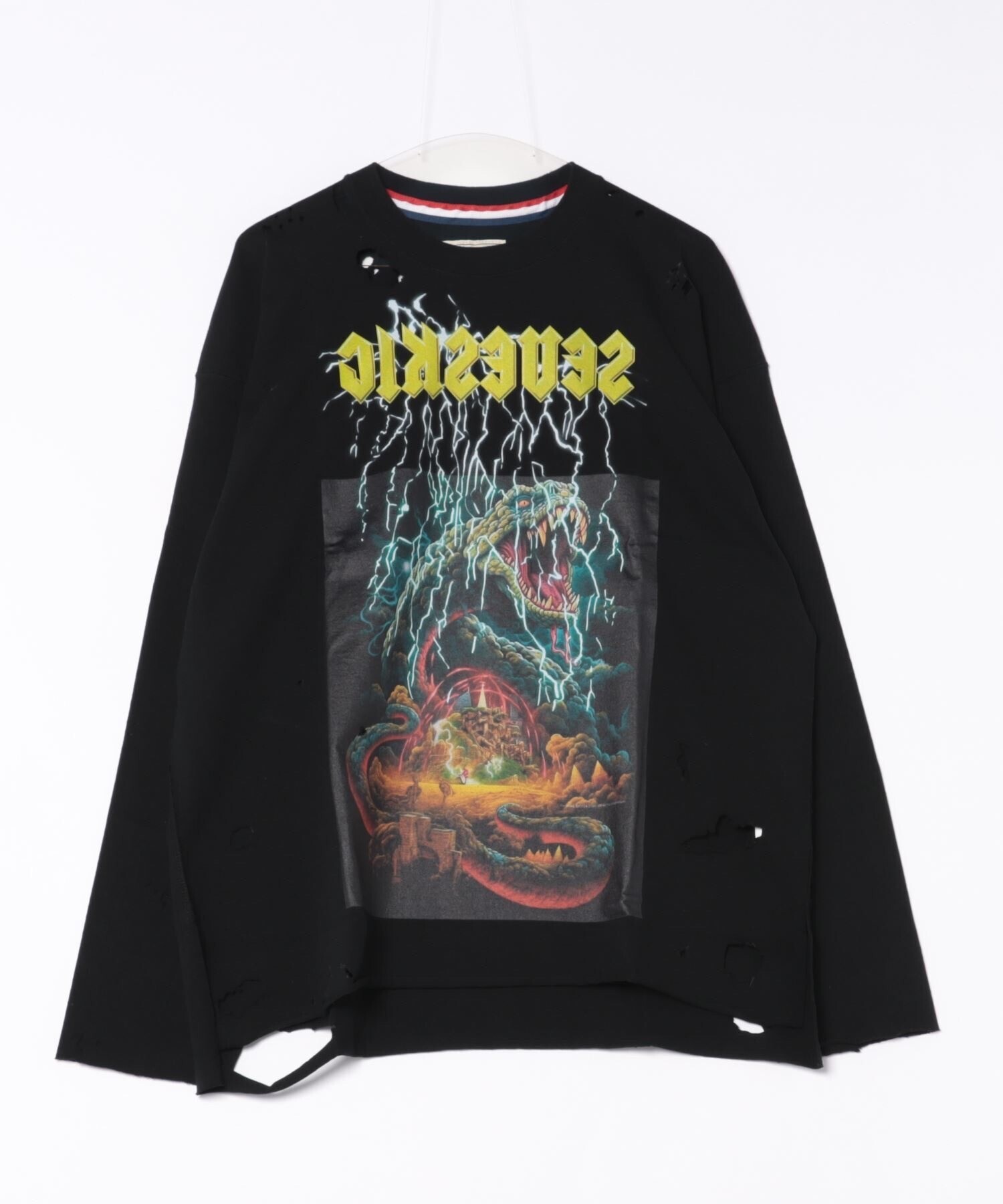 SEVESKIG Vintage L/SL T-Shirts Ver,Rainbow Serpent