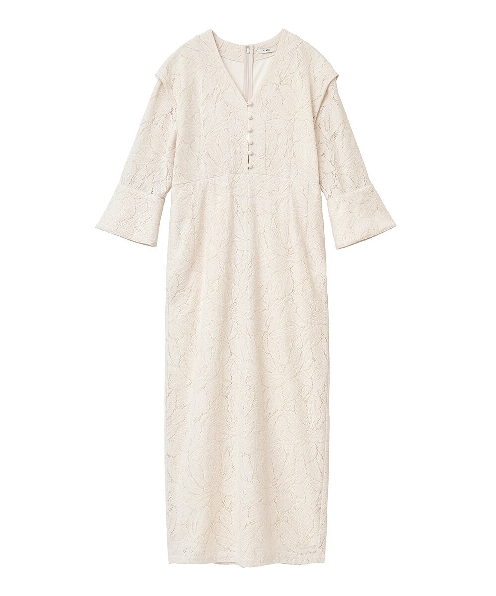 CLANE CURTAIN LACE FLARE CUFF ONE PIECE