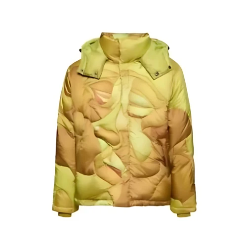 KIDSUPER Kissing Wave print hooded down jacket