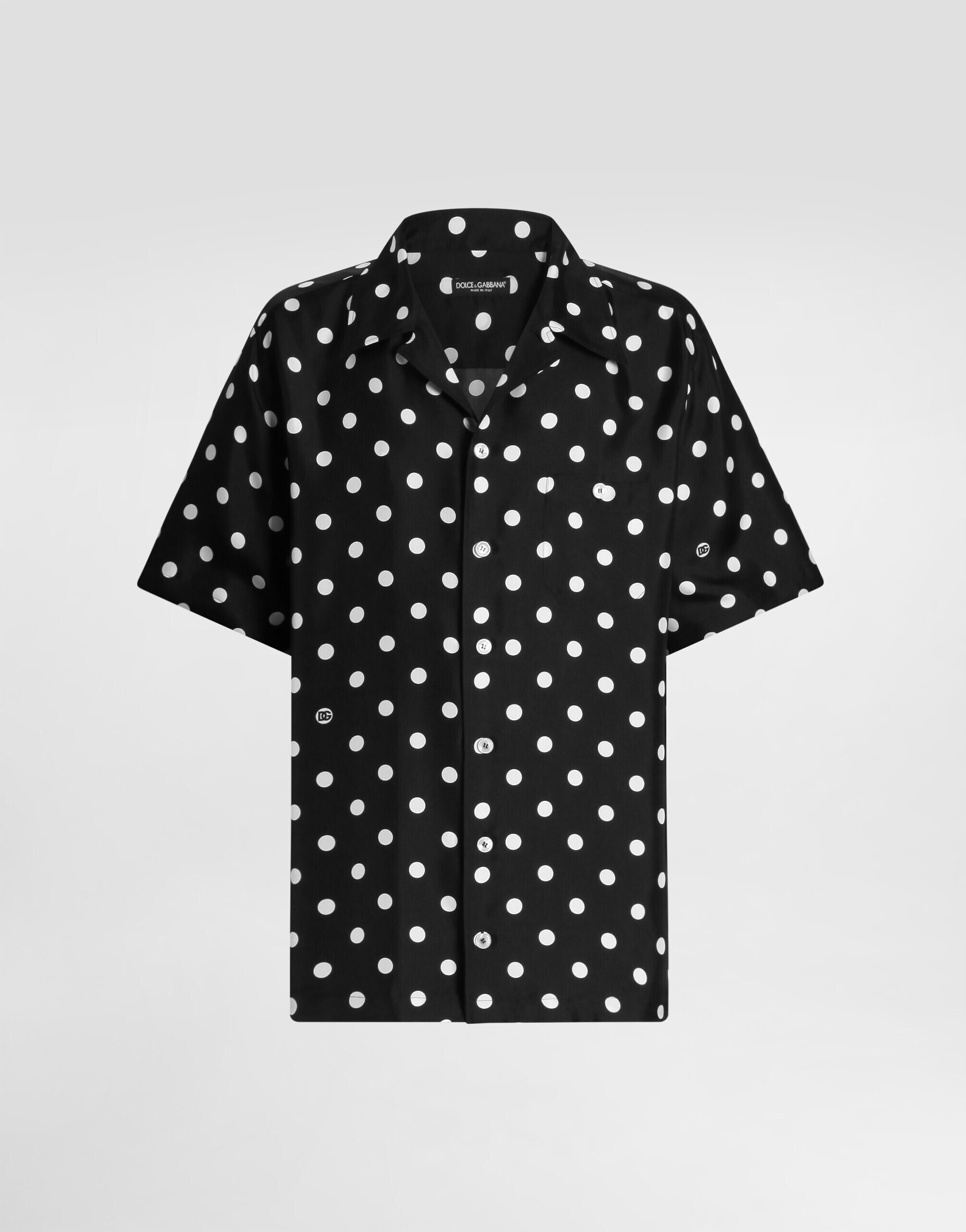 Dolce & Gabbana ポルカ ドット プリント シルク ツイル シャツ