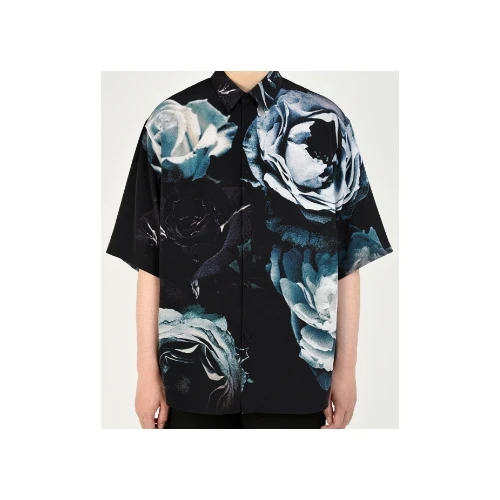 LAD MUSICIAN DECHINE INKJET BIG ROSE SHORT SLEEVE BIG SHIRT