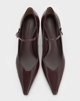 CHARLES & KEITH ポインテッドトゥスティレットヒール メリージェーンパンプス