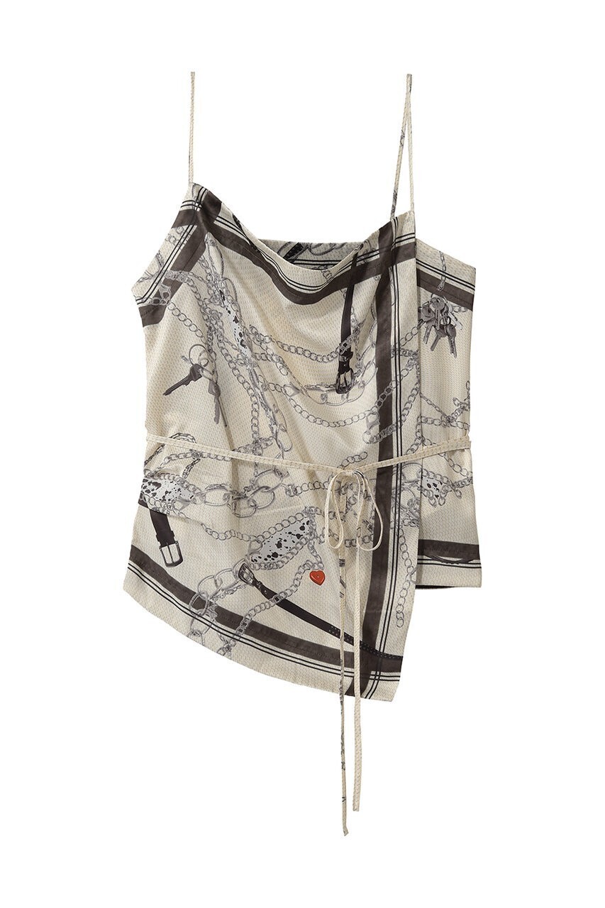 MAISON SPECIAL Chain-Pattern Scarf TOPS/チェーンパターンスカーフトップス