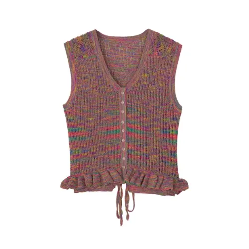 Ameri VINTAGE MEDI FRILL BACK RIBBON KNIT TOP