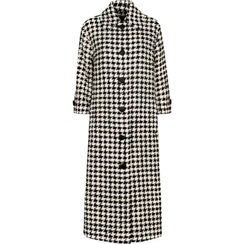 DOLCE & GABBANA マクロ ハウンドトゥース シングルブレスト ウールコート
