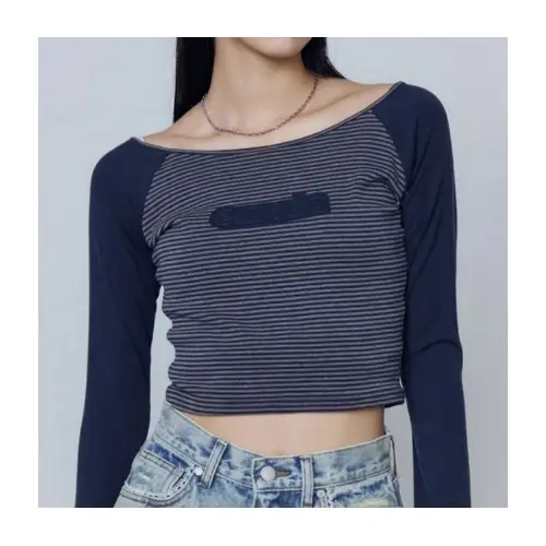 EMODA ロゴパッチクロップドロンT