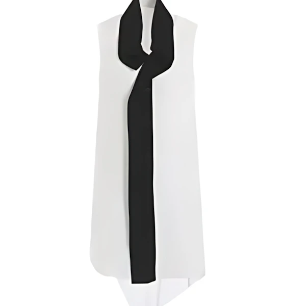 Y’s RAYON/LINEN SHEETING TIE STYLE SLEEVELESS BLOUSE