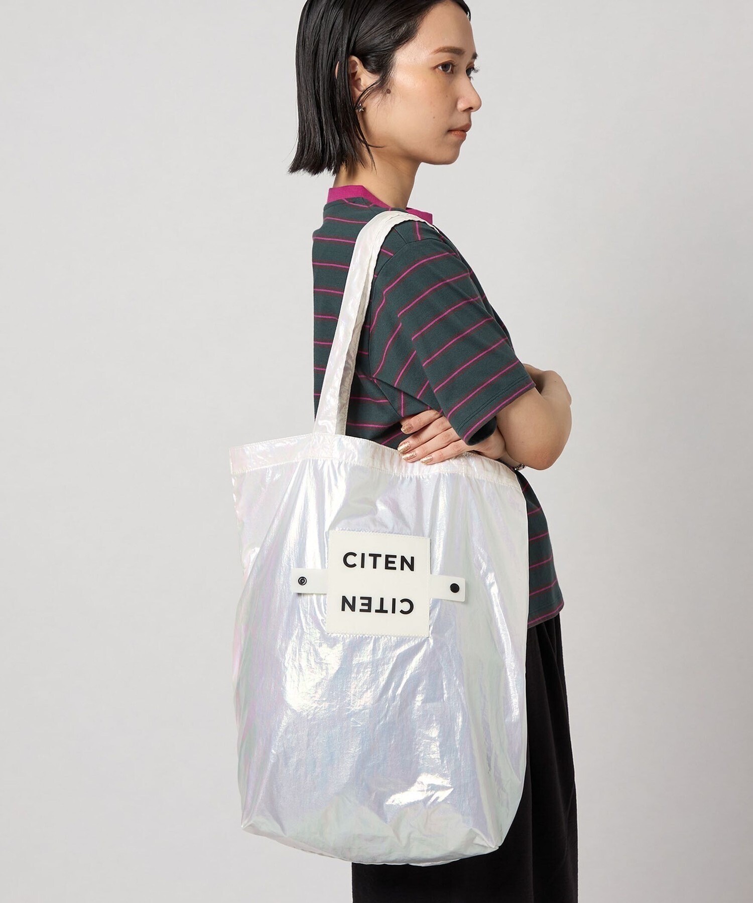 CITEN クルクルパッチン メタリック トートバッグ