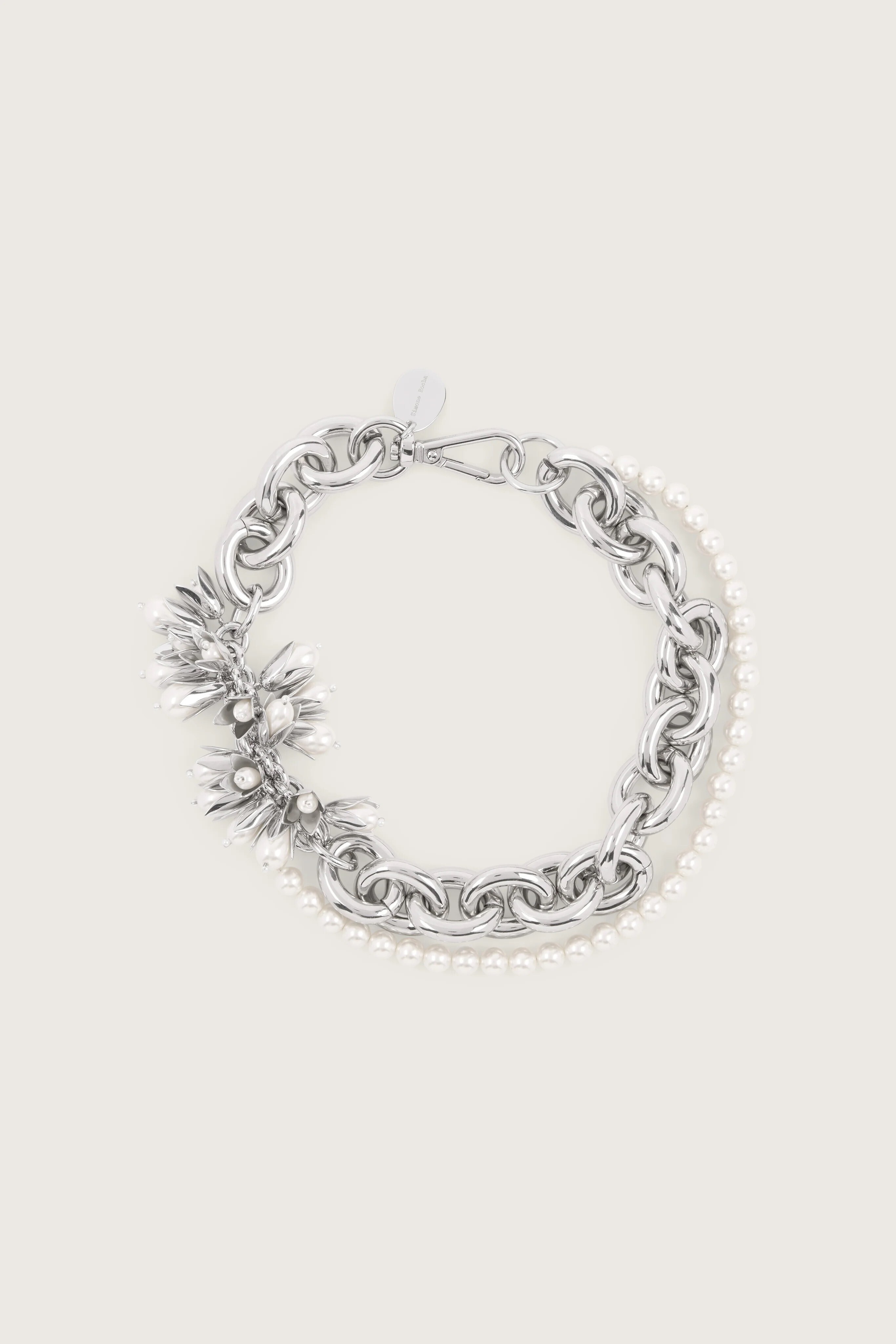 Simone Rocha Encased Pearl Flower Cluster Chain Necklace