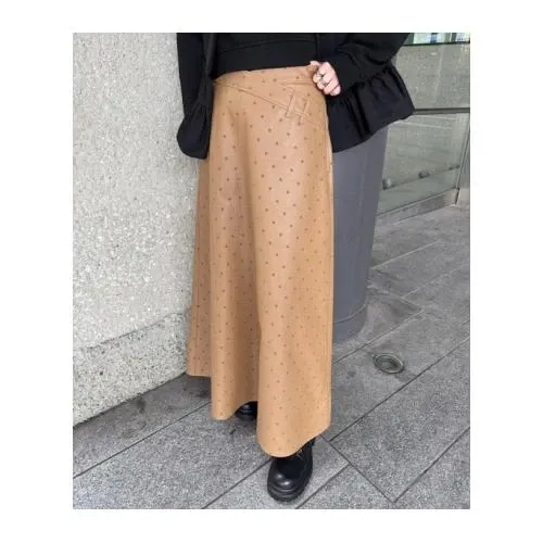 Ameri VINTAGE DOT FLOCKY LEATHER SKIRT