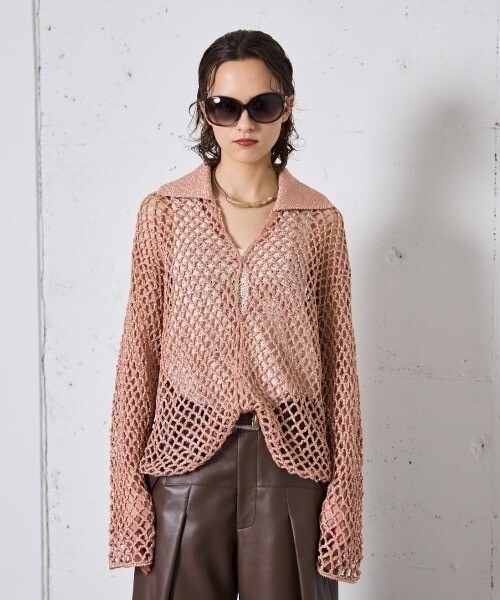 seyto Hand knit lame cardigan