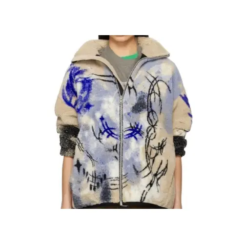 Acne Studios Printed Fleece Teddy Jacket