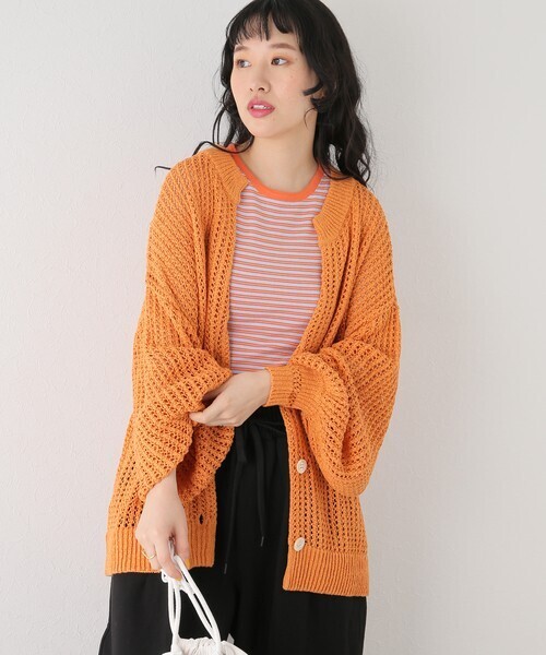 eenie 【eenie / イーニー】TAPE YARN KNIT CARDIGAN SET