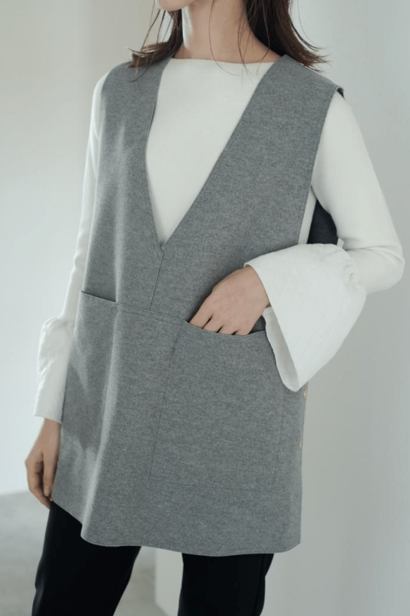 maison de Dolce. ウォッシュWニットベスト【gray】