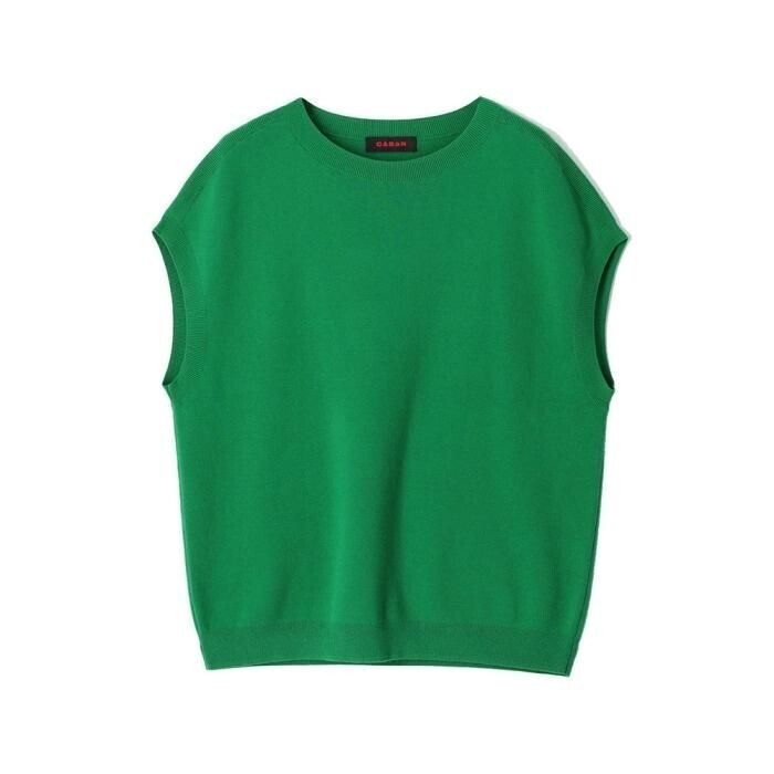 CABaN コットンカシミヤ クルーネックベスト フォレストグリーン