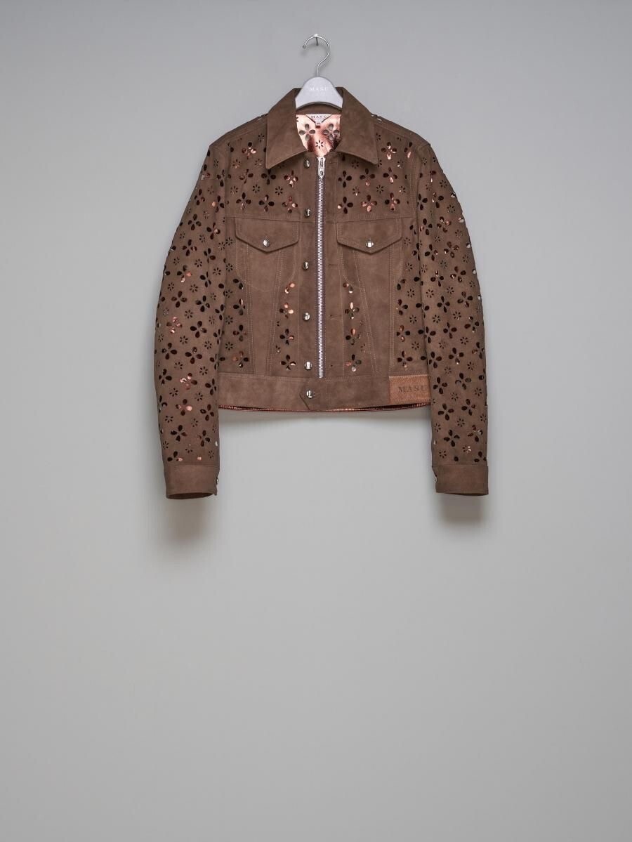 MASU FLOWER HOLE LEATHER JACKET