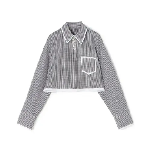 DES PRES コンパクトプレーンコットン クロップドシャツ