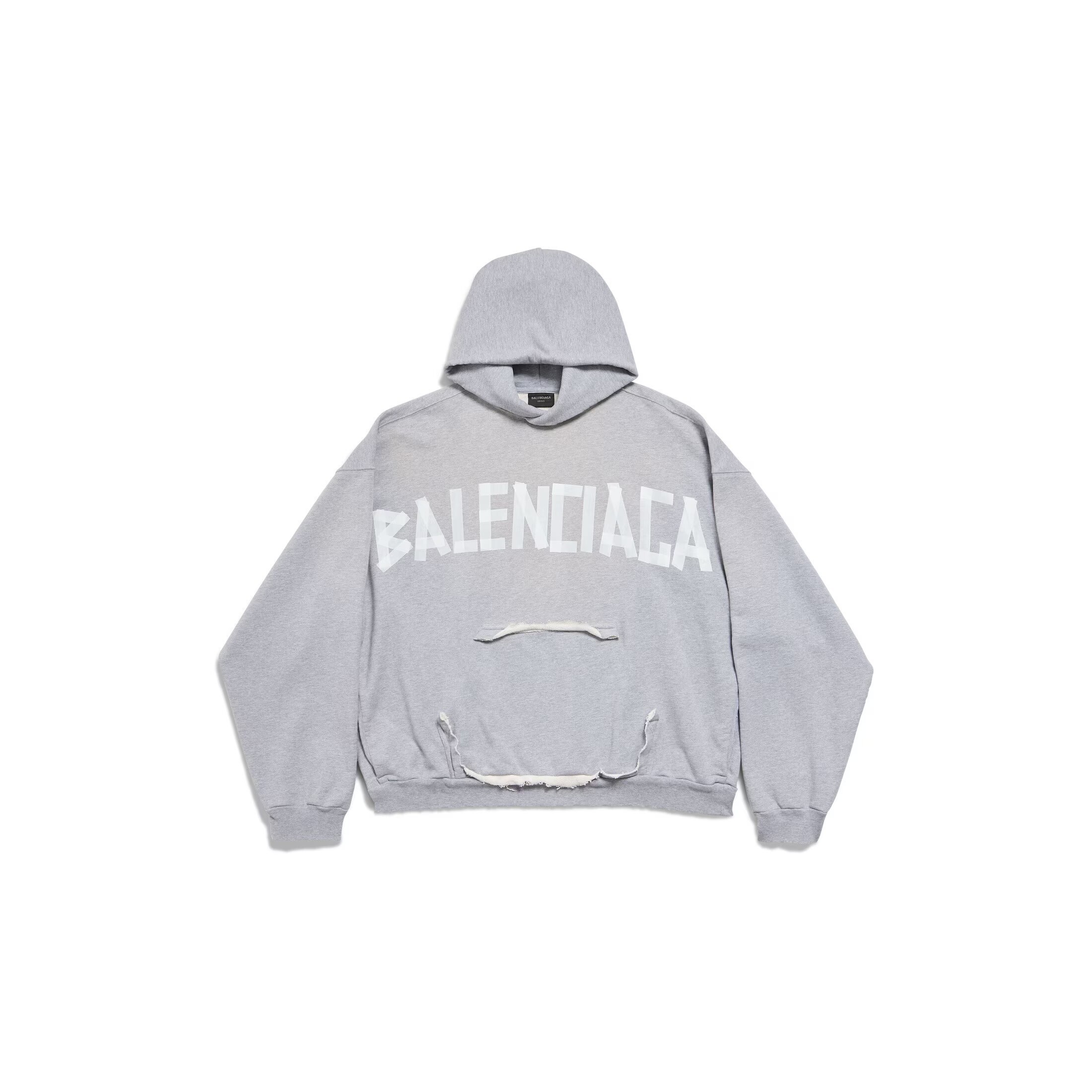 Balenciaga NEW TAPE TYPE TR リップド ポケット HOODIE