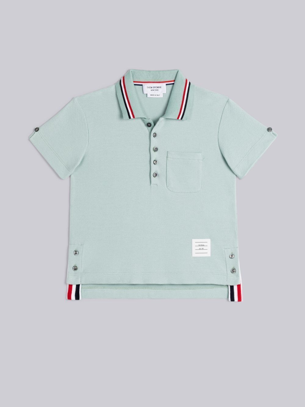 THOM BROWNE.NEW YORK クラシック ピケ ショートスリーブ ポロシャツ