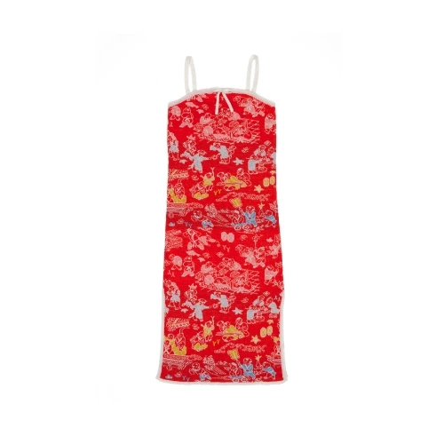 YANYAN LAZA MIDI SLIP DRESS IN BOUCLE JACQUARD
