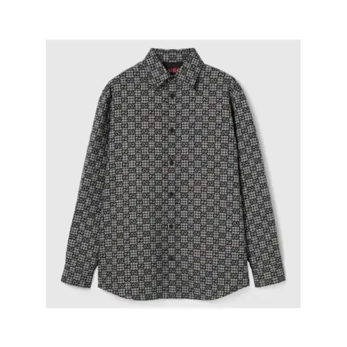 GUCCI GGギンガムチェック コットンウール ジャカード シャツ