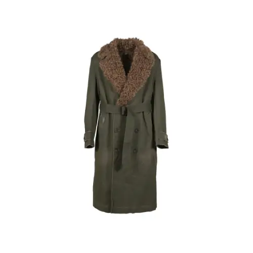 GUESS TWILL/CANVAS FUR LINING LONG COAT