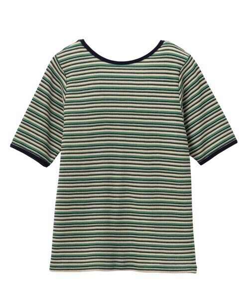 GeeRA バックリボンリンガーワッフルＴシャツ
