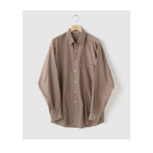 AURALEE AIRLY LIGHT COTTON CHECK BIG シャツ