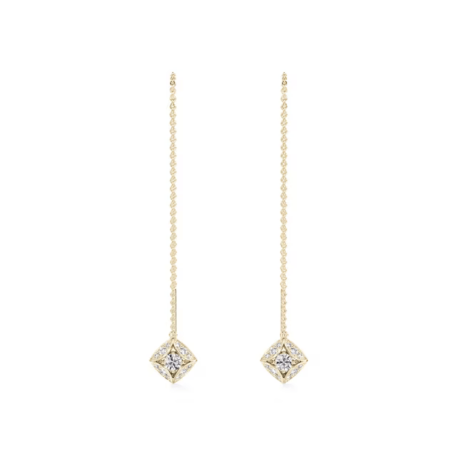 Forevermark フォーエバーマーク アイコン® コレクション パヴェ ロングチェーン イヤリング