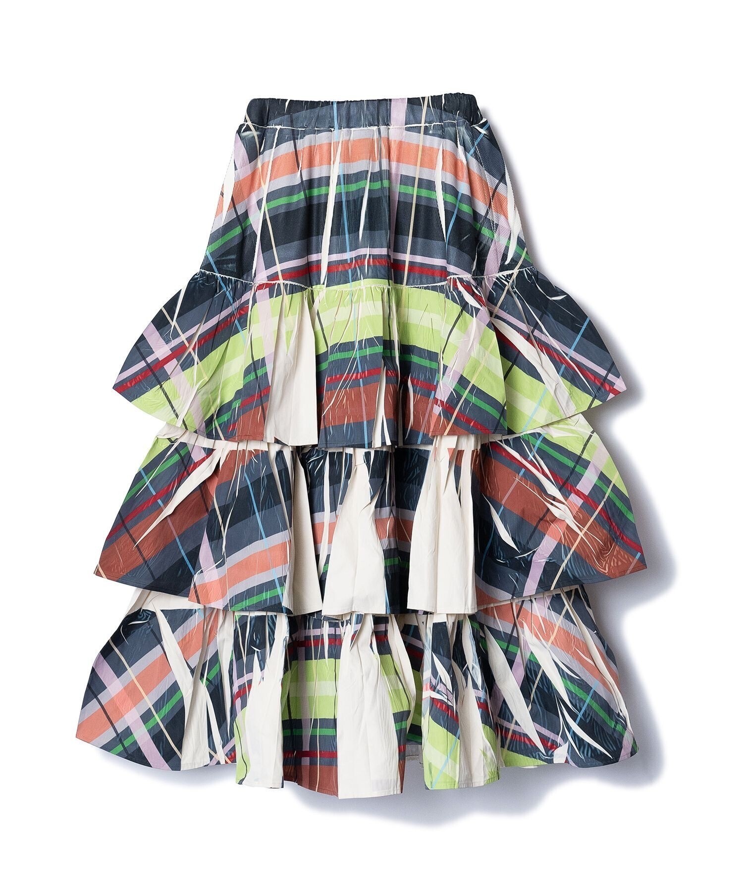 NON TOKYO DIRECT PRINT RIB GATHER LONG SKIRT/プリントリブギャザーロングスカート