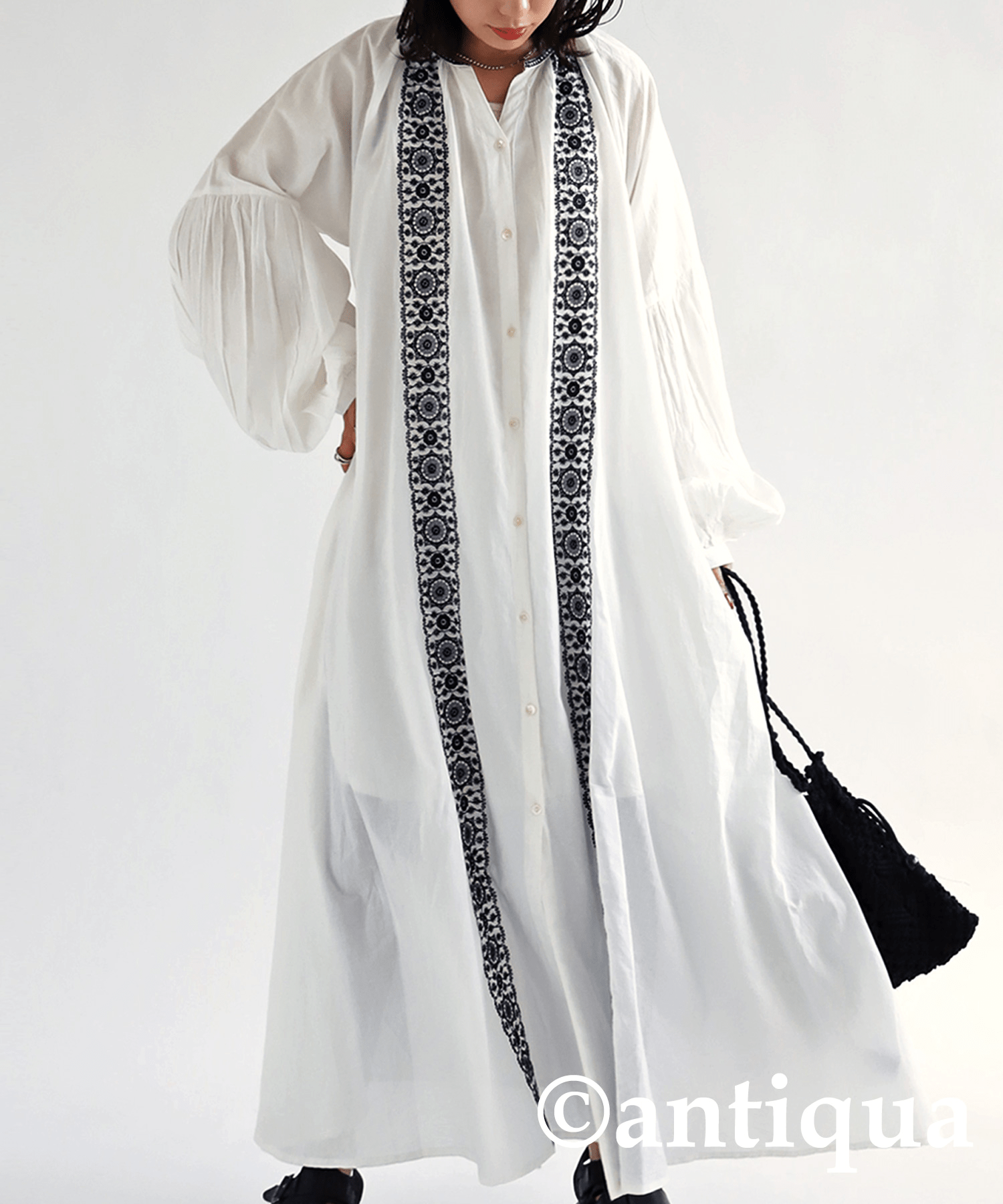 antiqua インド綿 刺繍ワンピース レディース ワンピース・sfp-00005