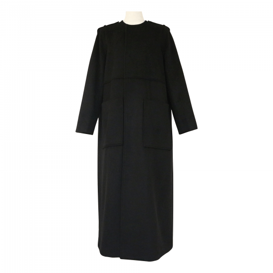 BayBee nocollar long coat(black)