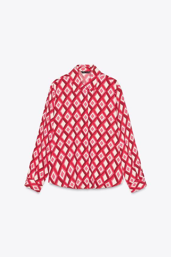 ZARA ジオメトリックプリント シャツ