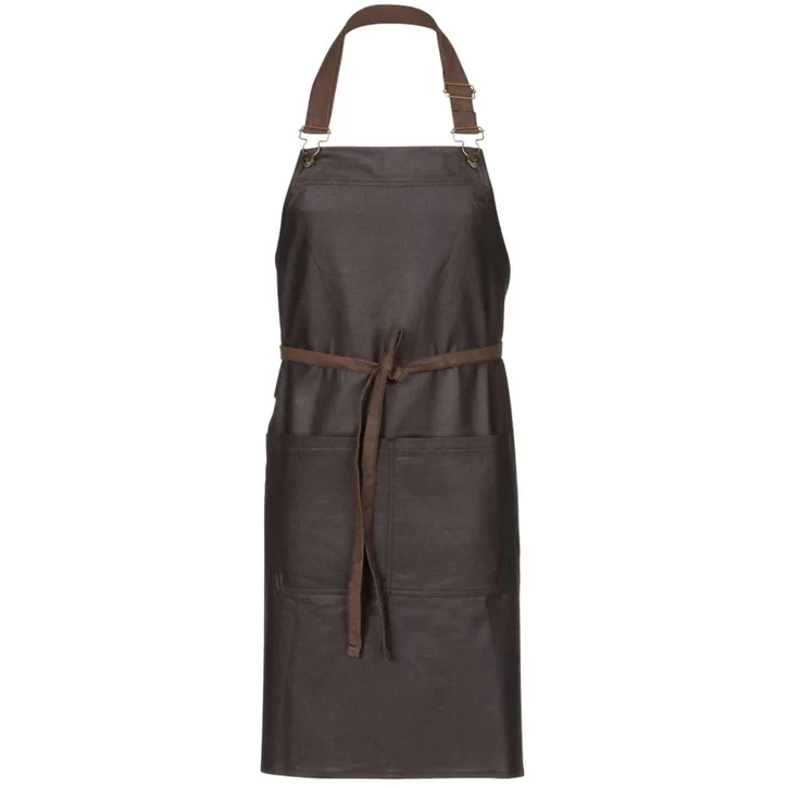 CHEF WORKS ボルダー ブラックブラウン ワックスデニムルック レギュラー エプロン