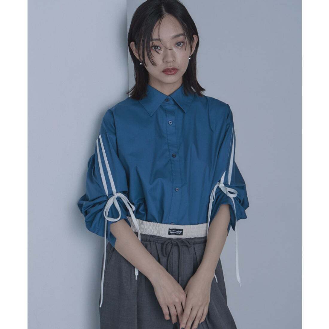 miette 2wayリボンスリーブシャツ