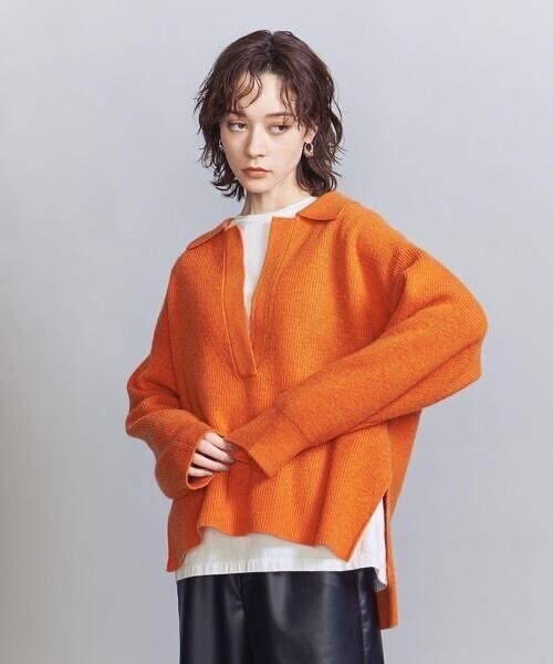 BEAUTY&YOUTH UNITED ARROWS スキッパーニット ロングスリーブ プルオーバー