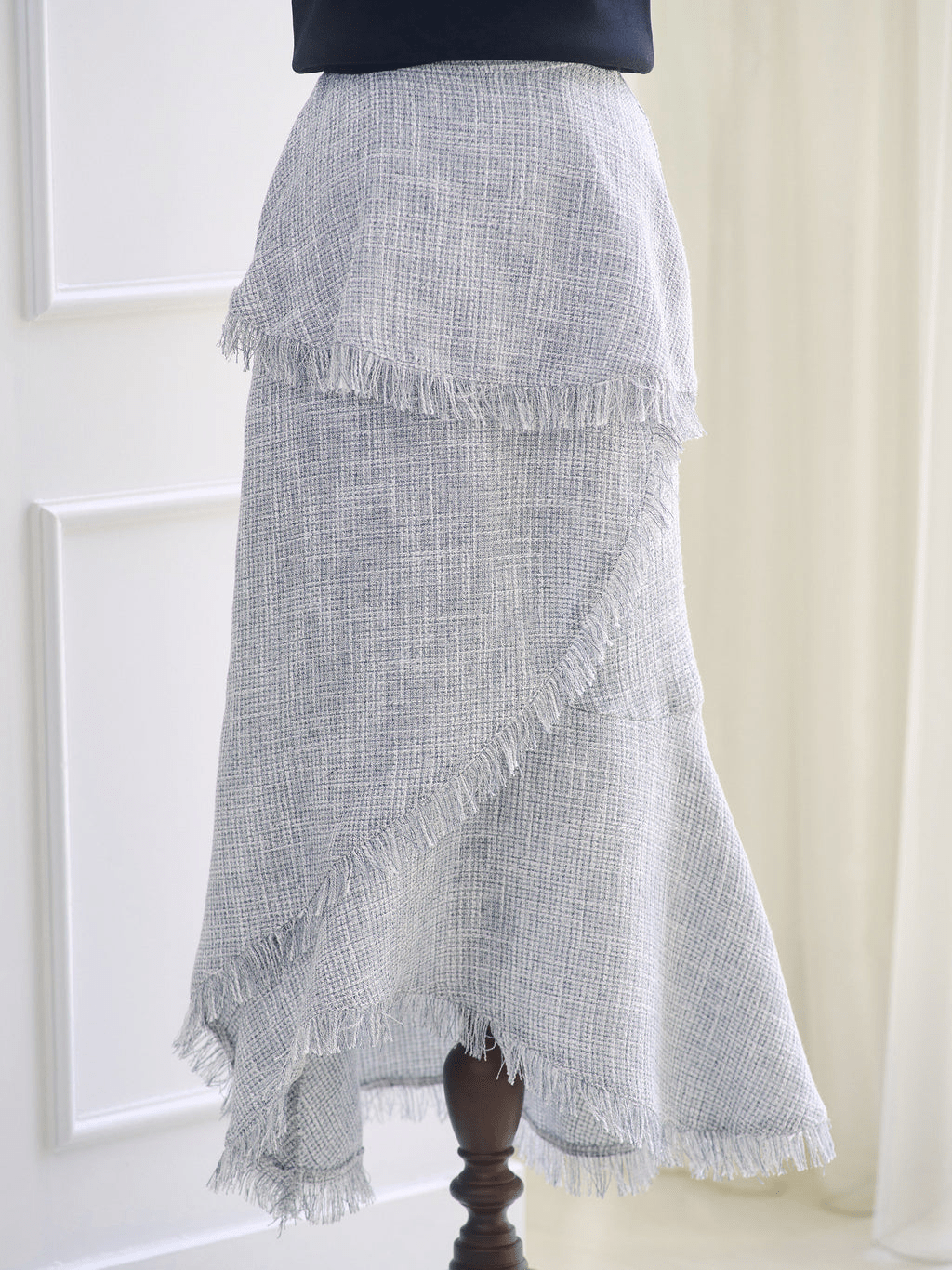 EmiriaWiz Asymmetry tweed fringe skirt