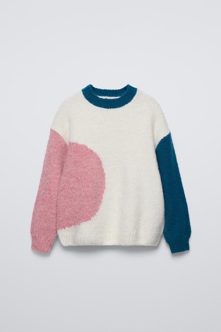ZARA ウール混マルチカラーニットセーター