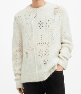ALLSAINTS HADWIN DISTRESSED CREW NECK JUMPER