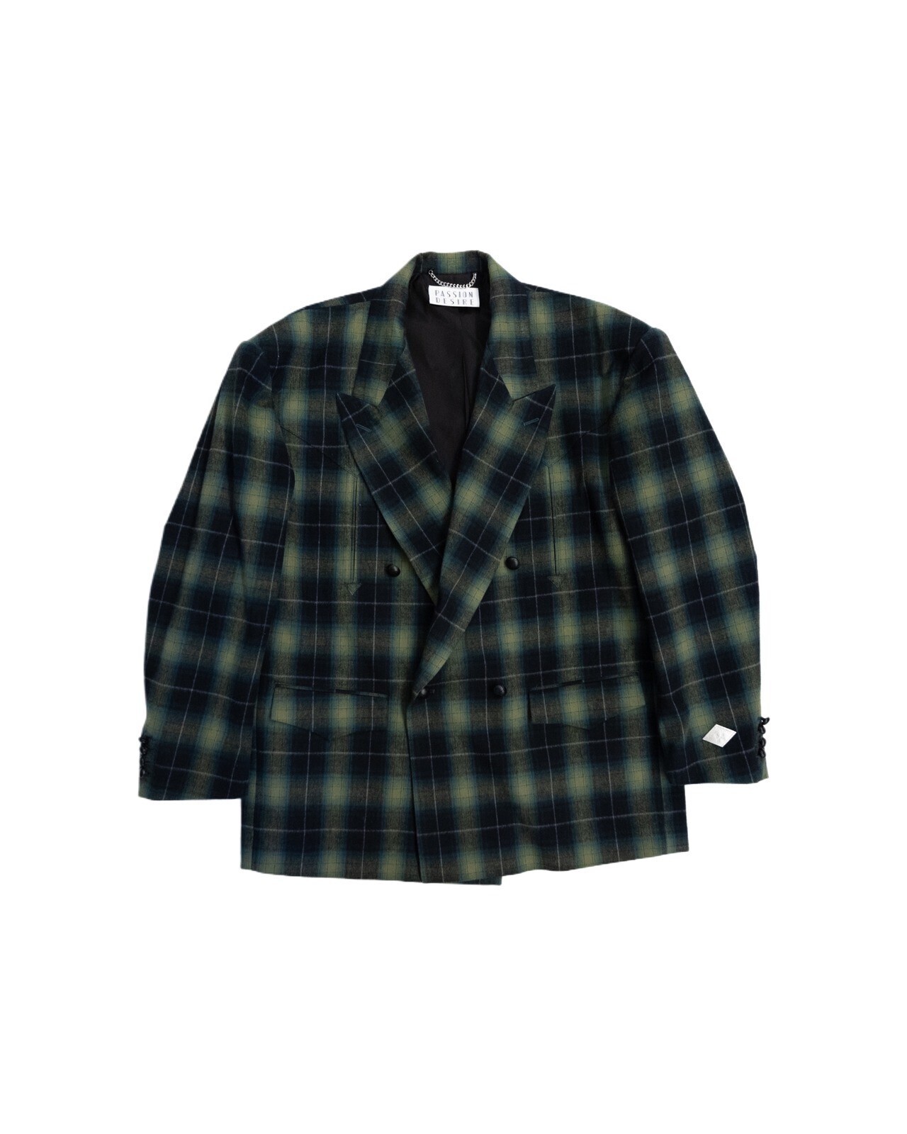 el conductorH FLANNEL CHECK COWBOY DOUBLE BREASTED (GREEN)
