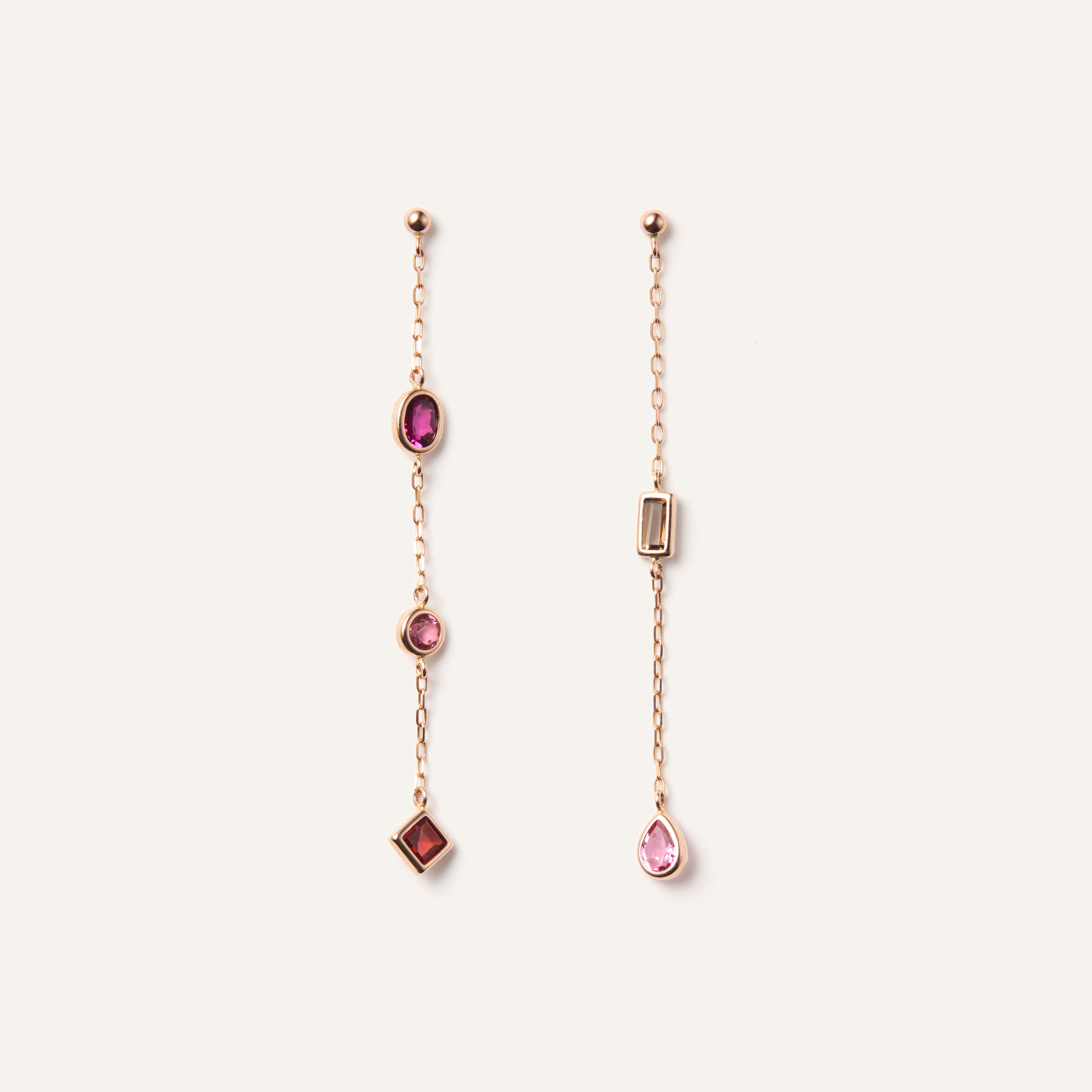 va vendome aoyama ジュエルモザイク ピンクカラー ピアス