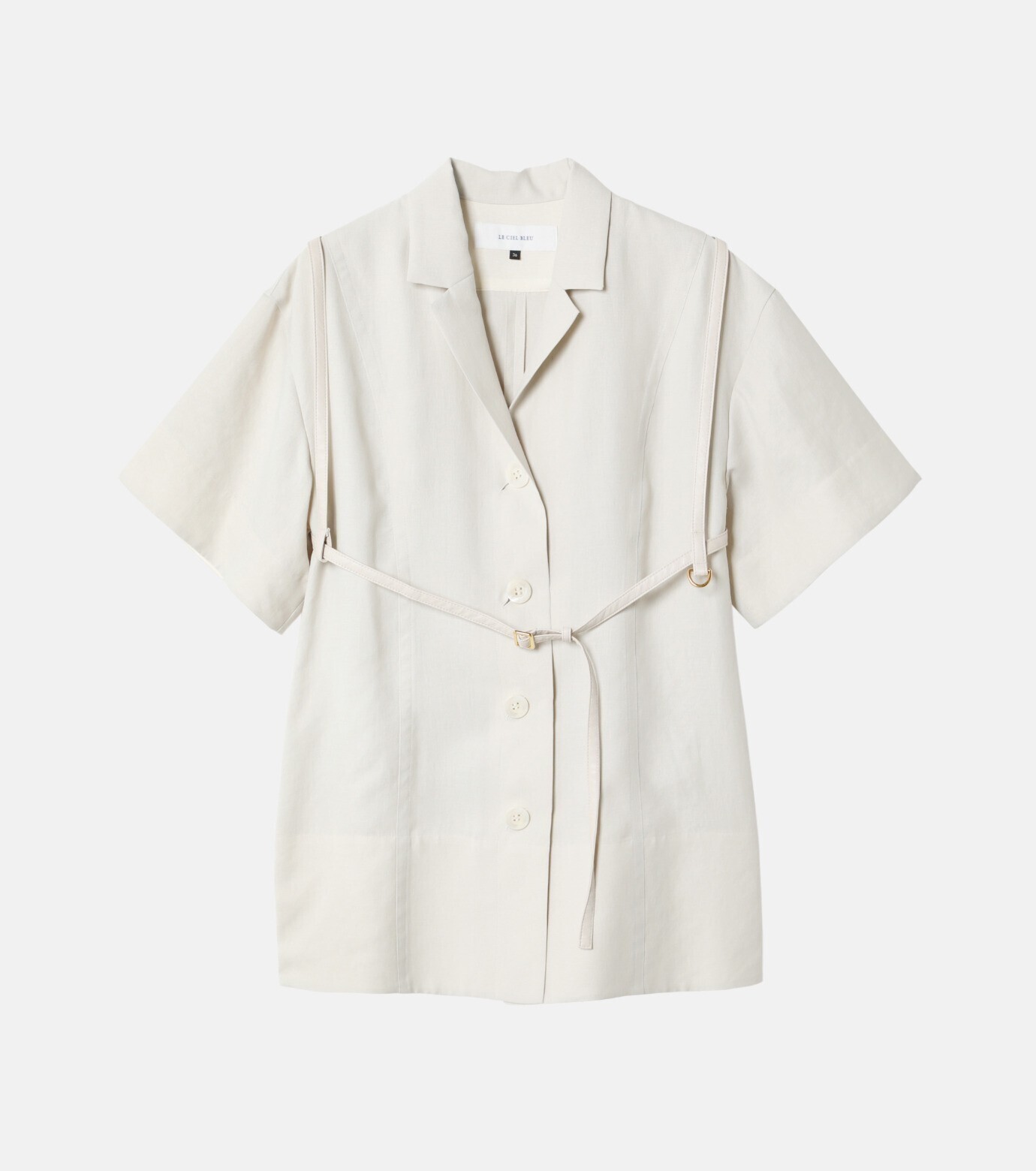 LE CIEL BLEU Open Collar Harness Shirt