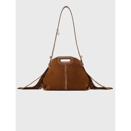 maje Topstitched suede Miss M Mini bag