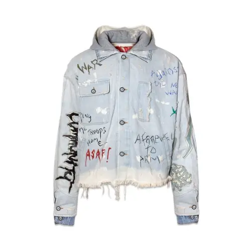 GLACIERBOY EGLB Patchwork Leather Denim Jacket