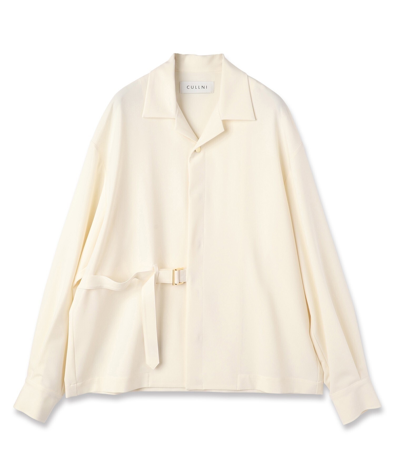 CULLNI Stretch Twill Tie Locken Open Collar Shirt