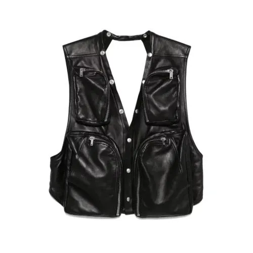 Rick Owens Gilet In Pelle Imbottito Cargo Vest