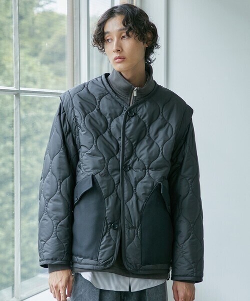 PUBLIC TOKYO デタッチャブルキルティングブルゾン